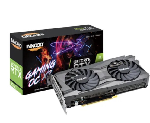 Placa de Vídeo INNO3D GeForce RTX 3050 GAMING OC X2, 8GB, GDDR6, DLSS, Ray Tracing, N30602-12D6-1190