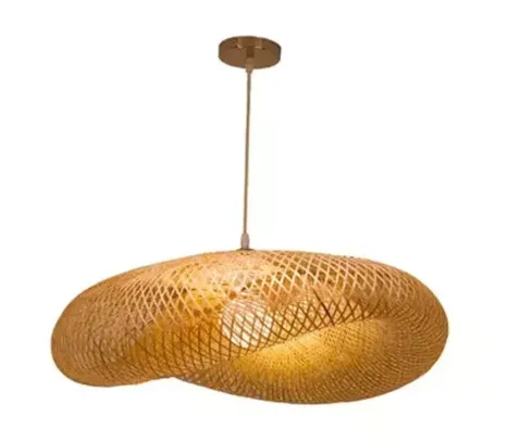 Lustre Pendente de Teto de Tecelagem Artesanal de Bambu Ecológico