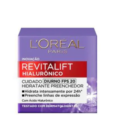 [Com AME R$49] L'oréal Paris Rivitalift Hialurônico Fps 20 Tratamento Diurno - Anti-idade 50ml | R$65