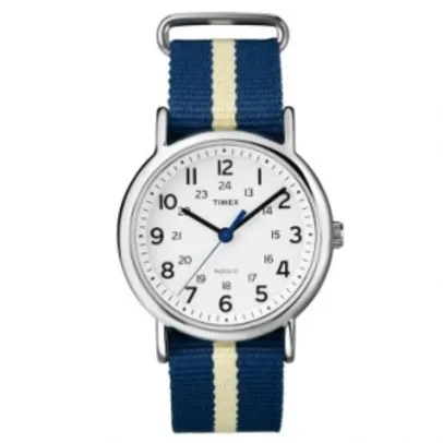 [RICARDO ELETRO] Relógio Masculino Timex, Analógico, Bicolor, Pulseira de Nylon, Caixa de 3,8cm, Resistente à Água 3 ATM