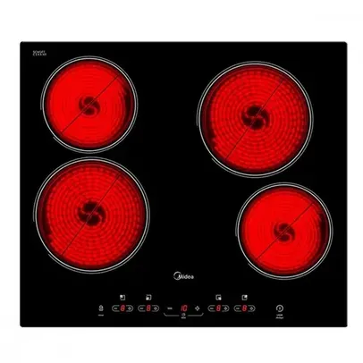 Cooktop 4 Bocas Midea Vitrocerâmico Touch 4Q Preto 220V CCA40P2