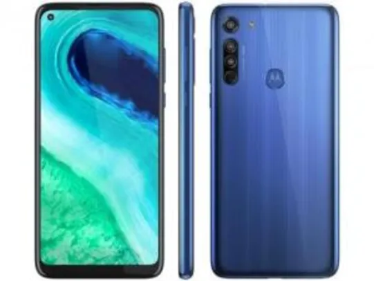 Smartphone Motorola Moto G8 64GB Azul Capri 4G - 4GB RAM Tela 6,4” Câm. Tripla + Câm. Selfie 8MP