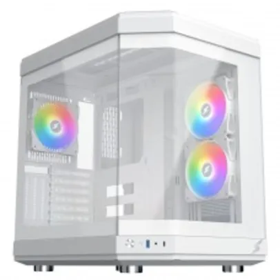 Gabinete SuperFrame Power Cube, Mid Tower, Vidro Temperado, EATX, White, Sem Fonte, Sem Fan