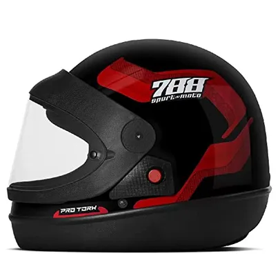 Capacete Moto Pro Tork Automático Sm Preto E Vermelho 788 58