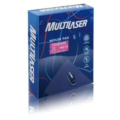 20 Unidades - Mouse Pad Standard Preto -  Multilaser - AC027