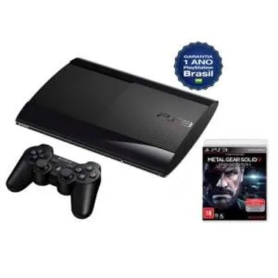 [Extra] Console Playstation 3 com 500GB - Fabricado no Brasil com 1 Ano de Garantia + Jogo Metal Gear Solid: Ground Zeroes - PS3 R$ 1.044