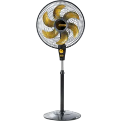 Ventilador de Coluna Mallory, 6 Pás, 3 Velocidades, 40cm, Preto/Dourado - Delfos TS