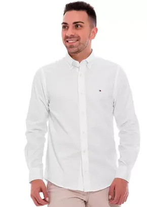 Camisa Tommy Hilfiger Regular Fit Classic Collar Branca