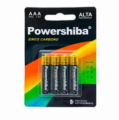 Pilha Alcalina AAA 4 unidades Powershiba