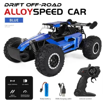 [APP/Taxa Inclusa/Moedas - R$ 55] Carrinho de Controle Remoto 2,4Ghz ZWN 2WD Off-road 1:16/1:20 (AZUL)