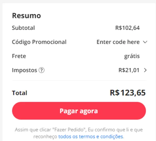 Imagem na descrição da promoção