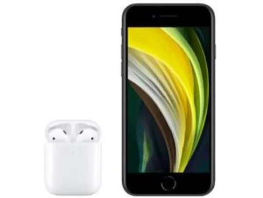 iPhone SE Apple 64GB (+ AirPods com Estojo) Tela 4,7” Retina | R$ 3688