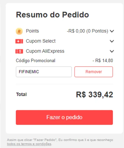 Imagem na descrição da promoção