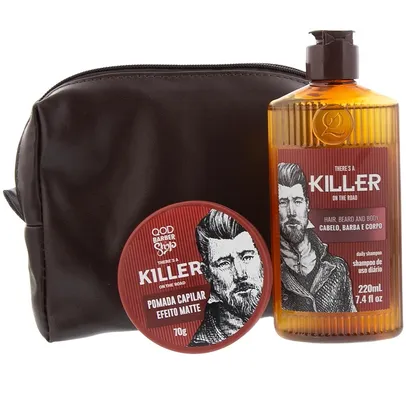 Kit Necessaire QOD Barber Shop Killer Shampoo Pomada