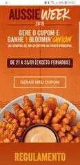 Ganhe 1 Bloomin' Onion na compra de um aperitivo ou prato principal no Outback