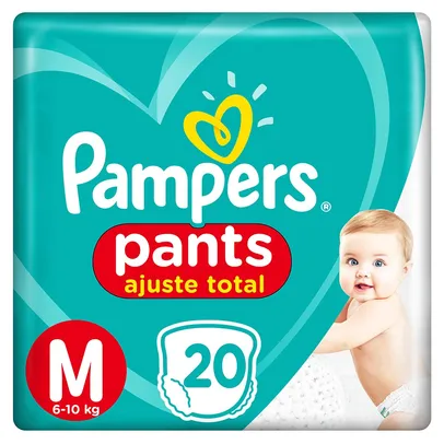 Fralda Pampers Pants Ajuste Total M - 20 Unidades R$14
