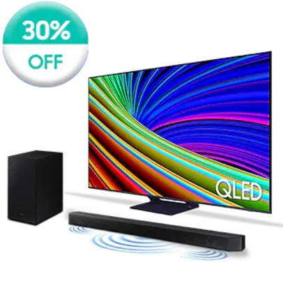 Combo Smart TV 65 polegadas QLED 4K Q65C com Soundbar HW-Q800C