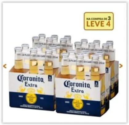 [Emporio da Cerveja] Kit Coronita Extra 210ml - Na Compra de 3, Leve 4 Caixas por R$ 59