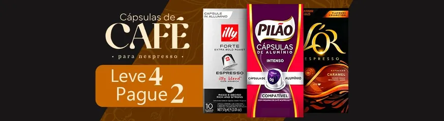 Leve 4, Pague 2: Cápsulas para Nespresso