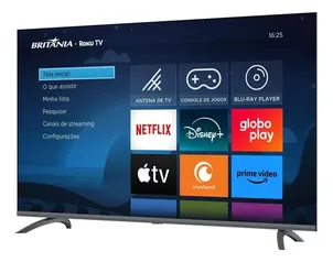 Smart Tv 50 Britânia 4k Btv50va4regb Roku Led Dolby Audio