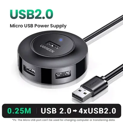 [Com Taxa] Hub Ugreen USB-C 4 Portas: Adaptador para MacBook, iPad Pro, Galaxy, 3.0, 65W.