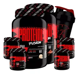 Combo Duplo Whey Fusion + 2x Bcaa + 2x Creatina + Shaker - Espartanos