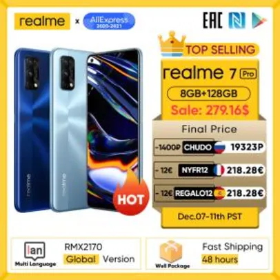 Smartphone Realme 7 Pro versão global R$1607