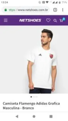 Camiseta Flamengo Adidas Grafica Masculina - Branco