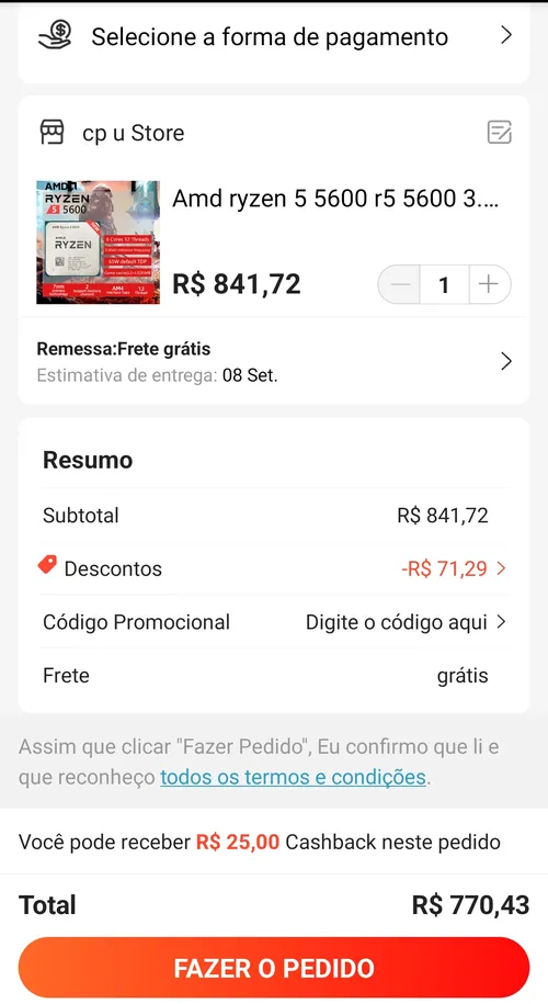 Imagem na descrição da promoção