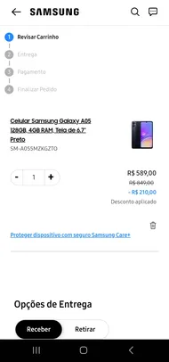 Celular Samsung Galaxy A05 128GB 4GB RAM