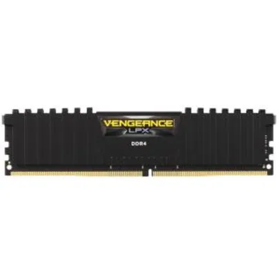 Memória Corsair Vengeance LPX, 8GB, 2666MHz, DDR4, C16, Preto R$ 190