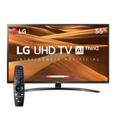 Smart TV LED 55" UHD 4K LG 55UM7470PSA ThinQ AI IA com IoT, HDR Ativo, WebOS 4.5, DTS Virtual X, Controle Smart Magic e Bluetooth