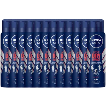 [BanQi R$44,7] Desodorante Aerosol Nivea Men 150ml -12 Unidades 