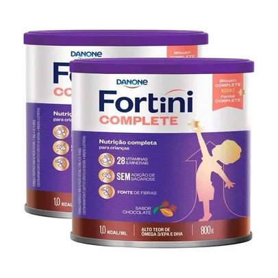 Leite em Pó Fortini Complete Chocolate 800g - Kit com 2 unidades