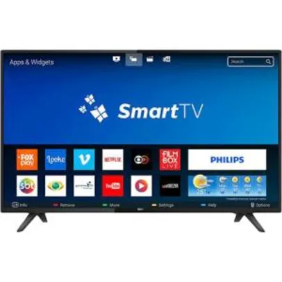 Smart TV LED 32" Philips 32PHG5813/78 HD com Conversor Digital 2 HDMI 2 USB Wi-fi 60hz - Preta por R$ 855