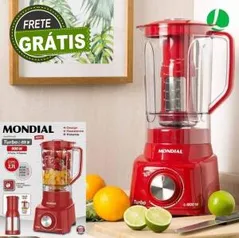 Liquidificador Mondial Turbo L900 com Filtro 5 Velocidades e 900W - Vermelho