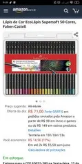 Lápis de Cor EcoLápis Supersoft 50 Cores, Faber-Castell - R$71