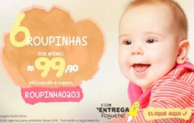 [Bebe Store] 6 roupinhas de bebês por R$ 100