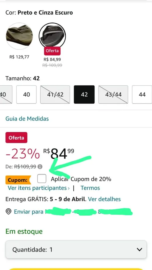 Imagem na descrição da promoção