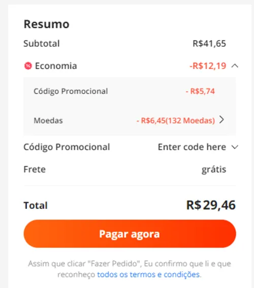 Imagem na descrição da promoção