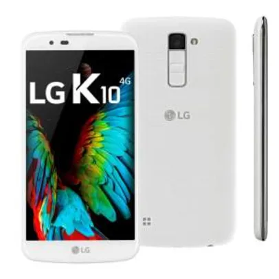 Smartphone LG K10 TV Branco com 16GB Dual Chip Tela de 5.3" HD 4G Android 6.0 Câmera 13MP e Processador Octa Core