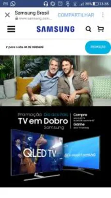 Promoção Dia dos Pais TV em Dobro Samsung