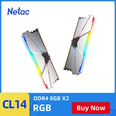 Memória RAM Netac DDR4 16GB (2x8gb) 3600MHz CL16 RGB