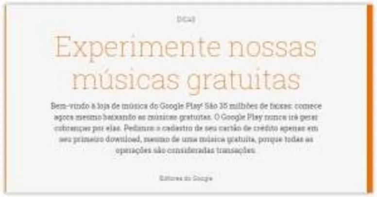 [Google Play] Diversos albuns e músicas grátis