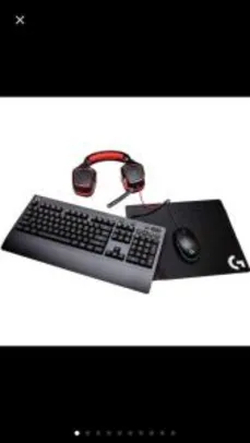 Kit gamer Logitech: Mouse RGB, Teclado RGB, Mousepad e Headset R$550
