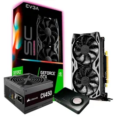 Kit Placa de Vídeo NVIDIA GEFORCE GTX 1660 SC ULTRA + Fonte Corsair CV450, 450W, 80 Plus Bronze + Placa de Som Asus Xonar U7 USB|R$3.200