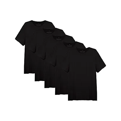 Kit 5 camisetas Básica, basicamente., Masculino, Preto, P