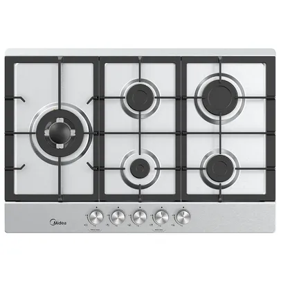 Cooktop 5 Bocas A Gás Midea Inox Com Mega Chama CYB5B Bivolt