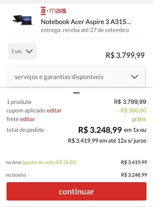 Imagem na descrição da promoção