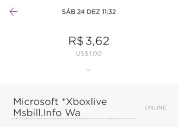 1 mês de Xbox Live Gold por USD $1 ou R$4